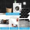 image:imageArt3d Peel and Stick Black with Silver Grout Wall Tiles  10Pack of 12 x12 Thickened Design Backsplash SelfAdhesive Tile for Kitchen amp Bathroom DecorBlack With Silver Grout