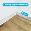 image:imageArt3d 20ft Vinyl Wall Baseboard Trim Peel and Stick for Wall Edges Furniture Decoration Wall Molding Trim BlackBaseboard Snowwhite