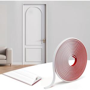 image:imageArt3d 20ft Vinyl Wall Baseboard Trim Peel and Stick for Wall Edges Furniture Decoration Wall Molding Trim BlackMolding Trim White