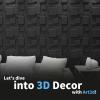 image:imageArt3d 100 Pack Decorative 3D Wall Panels 97 SqFeet PVC Interior Wall Dcor 118x118 BlackBlack