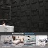 image:imageArt3d 100 Pack Decorative 3D Wall Panels 97 SqFeet PVC Interior Wall Dcor 118x118 BlackBlack