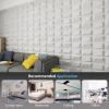 image:imageArt3d 100 Pack Decorative 3D Wall Panels 97 SqFeet PVC Interior Wall Dcor 118x118 BlackChocolate