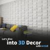 image:imageArt3d 100 Pack Decorative 3D Wall Panels 97 SqFeet PVC Interior Wall Dcor 118x118 BlackChocolate
