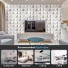 image:imageArt3d 100 Pack Decorative 3D Wall Panels 97 SqFeet PVC Interior Wall Dcor 118x118 BlackDynamic Cubes