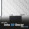 image:imageArt3d 100 Pack Decorative 3D Wall Panels 97 SqFeet PVC Interior Wall Dcor 118x118 BlackDynamic Cubes