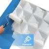 image:imageArt3d 100 Pack Decorative 3D Wall Panels 97 SqFeet PVC Interior Wall Dcor 118x118 BlackDynamic Cubes