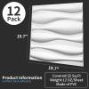 image:imageArt3d 100 Pack Decorative 3D Wall Panels 97 SqFeet PVC Interior Wall Dcor 118x118 BlackFlower Vase