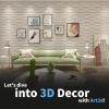 image:imageArt3d 100 Pack Decorative 3D Wall Panels 97 SqFeet PVC Interior Wall Dcor 118x118 BlackFlower Vase