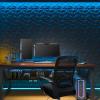 image:imageArt3d 100 Pack Decorative 3D Wall Panels 97 SqFeet PVC Interior Wall Dcor 118x118 BlackFrost Black