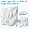 image:imageArt3d 100 Pack Decorative 3D Wall Panels 97 SqFeet PVC Interior Wall Dcor 118x118 BlackFrost White