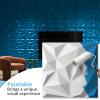 image:imageArt3d 100 Pack Decorative 3D Wall Panels 97 SqFeet PVC Interior Wall Dcor 118x118 BlackFrost White