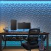 image:imageArt3d 100 Pack Decorative 3D Wall Panels 97 SqFeet PVC Interior Wall Dcor 118x118 BlackFrost White