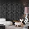 image:imageArt3d 100 Pack Decorative 3D Wall Panels 97 SqFeet PVC Interior Wall Dcor 118x118 BlackJet Black