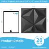 image:imageArt3d 100 Pack Decorative 3D Wall Panels 97 SqFeet PVC Interior Wall Dcor 118x118 BlackJet Black