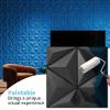 image:imageArt3d 100 Pack Decorative 3D Wall Panels 97 SqFeet PVC Interior Wall Dcor 118x118 BlackJet Black