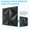 image:imageArt3d 100 Pack Decorative 3D Wall Panels 97 SqFeet PVC Interior Wall Dcor 118x118 BlackJet Black