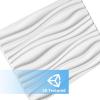 image:imageArt3d 100 Pack Decorative 3D Wall Panels 97 SqFeet PVC Interior Wall Dcor 118x118 BlackMilky White