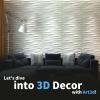 image:imageArt3d 100 Pack Decorative 3D Wall Panels 97 SqFeet PVC Interior Wall Dcor 118x118 BlackMilky White