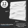 image:imageArt3d 100 Pack Decorative 3D Wall Panels 97 SqFeet PVC Interior Wall Dcor 118x118 BlackOcean