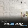 image:imageArt3d 100 Pack Decorative 3D Wall Panels 97 SqFeet PVC Interior Wall Dcor 118x118 BlackSnow White