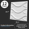 image:imageArt3d 100 Pack Decorative 3D Wall Panels 97 SqFeet PVC Interior Wall Dcor 118x118 BlackWave