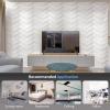 image:imageArt3d 100 Pack Decorative 3D Wall Panels 97 SqFeet PVC Interior Wall Dcor 118x118 BlackWave