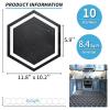 image:imageArt3d 10Pack Hexagon Peel and Stick Flooring Tile Marble Look Self Adhesive Waterproof Vinyl Floor Tile for Living Room Kitchen Bathroom Bedroom 118 x 102 White MarbleBlack Marble