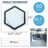 image:imageArt3d 10Pack Hexagon Peel and Stick Flooring Tile Marble Look Self Adhesive Waterproof Vinyl Floor Tile for Living Room Kitchen Bathroom Bedroom 118 x 102 White MarbleWhite Marble