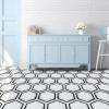 image:imageArt3d 10Pack Hexagon Peel and Stick Flooring Tile Marble Look Self Adhesive Waterproof Vinyl Floor Tile for Living Room Kitchen Bathroom Bedroom 118 x 102 White MarbleWhite Marble
