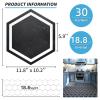 image:imageArt3d 10Pack Hexagon Peel and Stick Flooring Tile Marble Look Self Adhesive Waterproof Vinyl Floor Tile for Living Room Kitchen Bathroom Bedroom 118 x 102 White MarbleBlack Marble