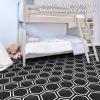 image:imageArt3d 10Pack Hexagon Peel and Stick Flooring Tile Marble Look Self Adhesive Waterproof Vinyl Floor Tile for Living Room Kitchen Bathroom Bedroom 118 x 102 White MarbleBlack Marble