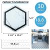 image:imageArt3d 10Pack Hexagon Peel and Stick Flooring Tile Marble Look Self Adhesive Waterproof Vinyl Floor Tile for Living Room Kitchen Bathroom Bedroom 118 x 102 White MarbleWhite Marble