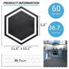 image:imageArt3d 10Pack Hexagon Peel and Stick Flooring Tile Marble Look Self Adhesive Waterproof Vinyl Floor Tile for Living Room Kitchen Bathroom Bedroom 118 x 102 White MarbleBlack Marble