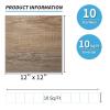 image:imageArt3d Peel and Stick Vinyl Floor Tiles 10Pack 12 x 12 inch Self Adhesive Waterproof Flooring Wood Planks for Kitchen Dining Room Bedrooms Cover 10 Sq Ft Taupe AshLight Brown Ash