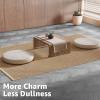 image:imageArt3d Peel and Stick Vinyl Floor Tiles 10Pack 12 x 12 inch Self Adhesive Waterproof Flooring Wood Planks for Kitchen Dining Room Bedrooms Cover 10 Sq Ft Taupe AshHerringbone  Grey