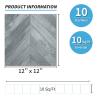 image:imageArt3d Peel and Stick Vinyl Floor Tiles 10Pack 12 x 12 inch Self Adhesive Waterproof Flooring Wood Planks for Kitchen Dining Room Bedrooms Cover 10 Sq Ft Taupe AshHerringbone  Grey