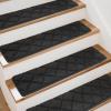 image:imageArt3d Stair Treads for Wooden Steps 15Pcs 8 X 30 X 03 Non Slip Stair Runner Rugs with Reusable Adhesive for Elders Kids and Dogs Machine Washable Peel and Stick Stair Treads Carpet BlackBlack