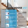 image:imageArt3d Stair Treads for Wooden Steps 15Pcs 8 X 30 X 03 Non Slip Stair Runner Rugs with Reusable Adhesive for Elders Kids and Dogs Machine Washable Peel and Stick Stair Treads Carpet BlackGray