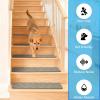 image:imageArt3d Stair Treads for Wooden Steps 15Pcs 8 X 30 X 03 Non Slip Stair Runner Rugs with Reusable Adhesive for Elders Kids and Dogs Machine Washable Peel and Stick Stair Treads Carpet BlackBeige
