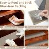 image:imageArt3d Stair Treads for Wooden Steps 15Pcs 8 X 30 X 03 Non Slip Stair Runner Rugs with Reusable Adhesive for Elders Kids and Dogs Machine Washable Peel and Stick Stair Treads Carpet BlackBeige