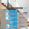 image:imageArt3d Stair Treads for Wooden Steps 15Pcs 8 X 30 X 03 Non Slip Stair Runner Rugs with Reusable Adhesive for Elders Kids and Dogs Machine Washable Peel and Stick Stair Treads Carpet BlackBeige