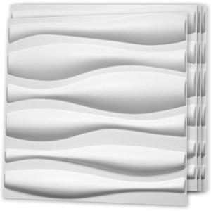 image:imageArt3d 100 Pack Decorative 3D Wall Panels 97 SqFeet PVC Interior Wall Dcor 118x118 BlackFlower Vase
