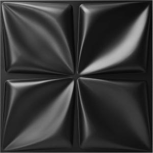 image:imageArt3d 100 Pack Decorative 3D Wall Panels 97 SqFeet PVC Interior Wall Dcor 118x118 BlackLucky LeavesBlack