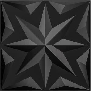 image:imageArt3d 100 Pack Decorative 3D Wall Panels 97 SqFeet PVC Interior Wall Dcor 118x118 BlackOctagonBlack