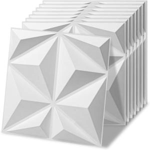 image:imageArt3d 100 Pack Decorative 3D Wall Panels 97 SqFeet PVC Interior Wall Dcor 118x118 BlackWhite