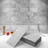 image:imageArt3d 4Piece Backsplash Tile Peel and Stick for Stove Kitchen Bathroom Fireplace 3in  6in Stick on Subway Tile Natural Stone White