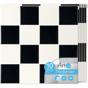 image:imageArt3d 10Pack HeavyDuty Peel and Stick Backsplash 12x12 Inch SelfAdhesive Wall Tile Stick on Kitchen Countertop SandstoneBlackWhite