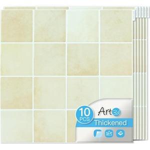 image:imageArt3d 10Pack HeavyDuty Peel and Stick Backsplash 12x12 Inch SelfAdhesive Wall Tile Stick on Kitchen Countertop SandstoneSandstone