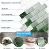 image:imageArt3d Peel and Stick Wall Tiles in Teal  10Pack of 12 x12 Thickened Design Backsplash SelfAdhesive Tile for Kitchen amp Bathroom DecorGreen