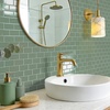 image:imageArt3d Peel and Stick Wall Tiles in Teal  10Pack of 12 x12 Thickened Design Backsplash SelfAdhesive Tile for Kitchen amp Bathroom DecorTeal